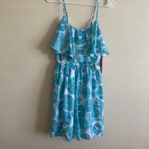 Lilly Pulitzer X Target Sea Urchin Starfish Strappy Ruffle Dress Teal